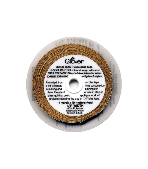 Clover 700-G Quick Fusible Bias Tape, 1/4-Inch Wide by 11-Yard, Gold Lame