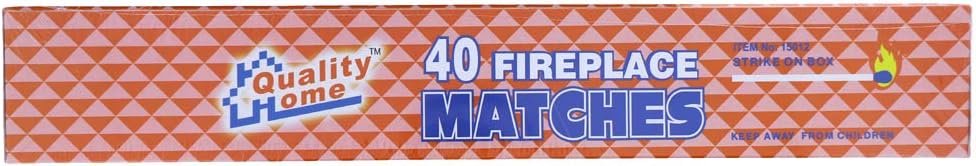 QUALITY HOME Fireplace Matches, 11″ Long, Box of 40