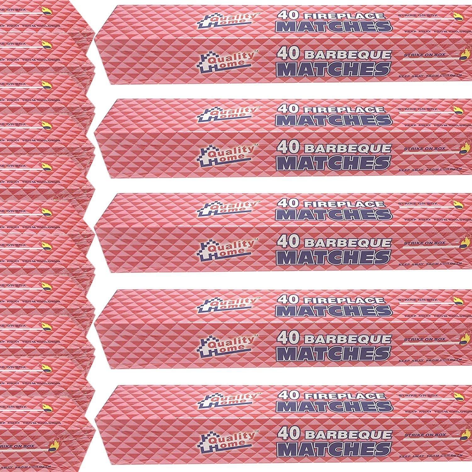 Quality Home 24 Boxes – 11″ Fireplace Matches, Long Reach, 960 Matches Total